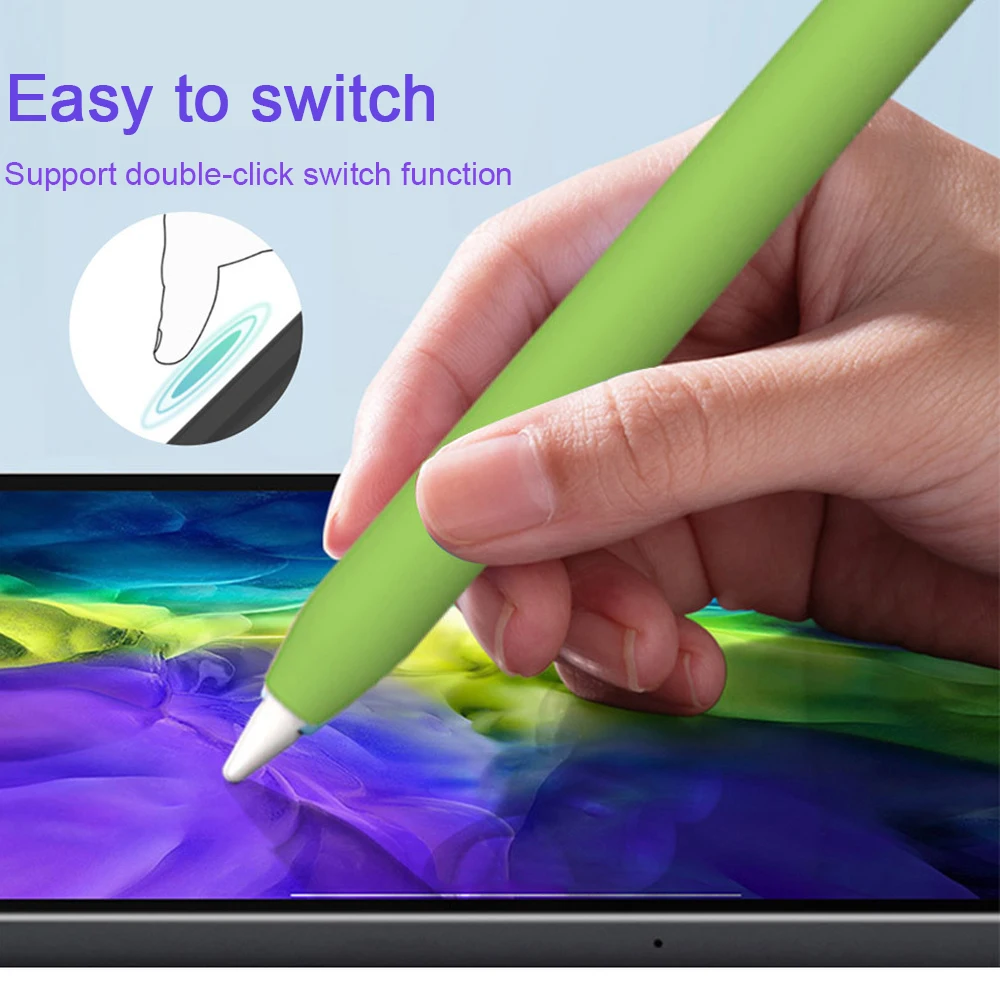 Funda protectora de silicona para Apple Pencil 1 2, funda protectora de primera y segunda generación para Apple iPad Pencil Touch Stylus Pen