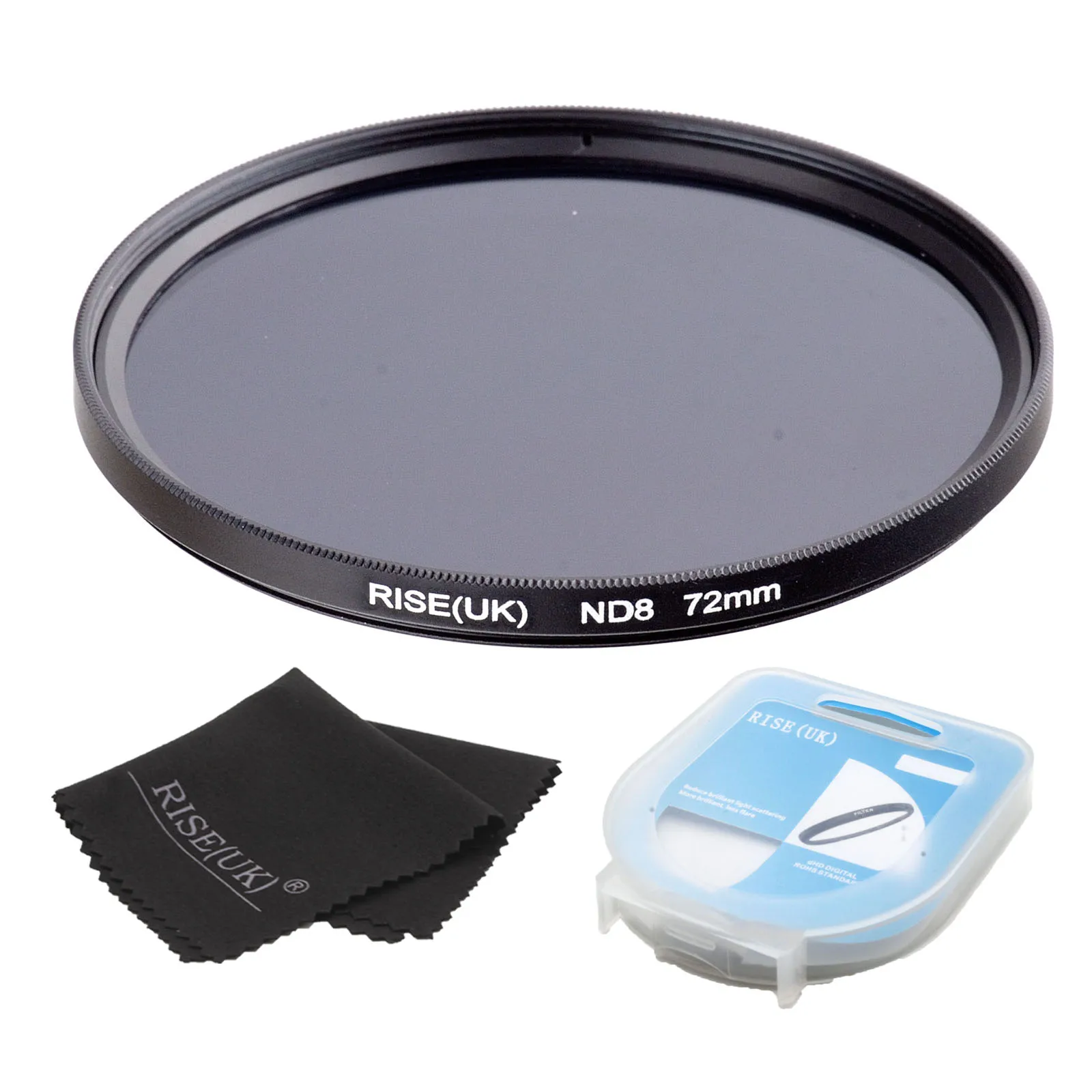 RISE(UK) 72mm Neutral Density ND8 Filter FOR ALL Camera lens+case +gift