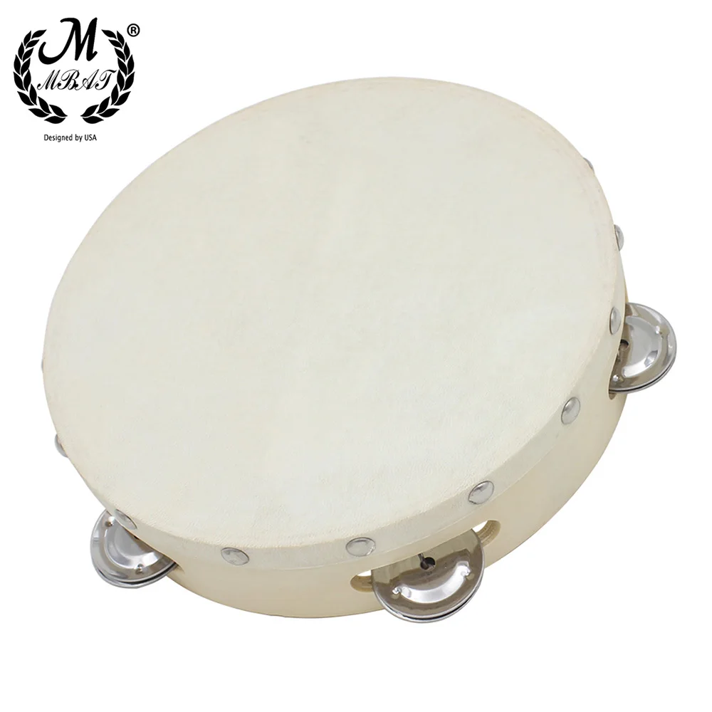 M MBAT High Quality 8inch Tambourine Drum Toys for Children Kids Educational Musical Instruments Wooden Tambourine Percussion