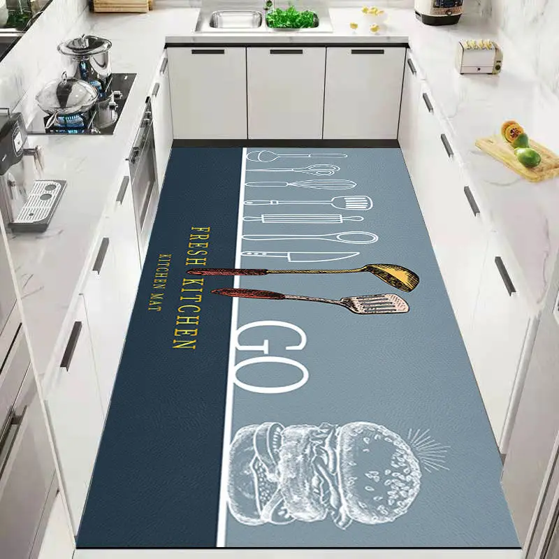 PVC Kitchen Mat Bath Carpet Floor Mat Home Entrance Doormat Tape Bedroom Living Room Floor Mats Modern Kitchen