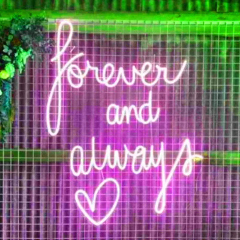 Neon Sign 10kv Forever And Always Neon Light Welcome Wedding Party Decoration Sign Bedroom Home Wall Decor Flexible Custom Cool