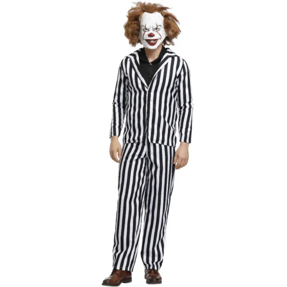 

moive costume 2022 new Clown stripe suit Men's halloween costume
