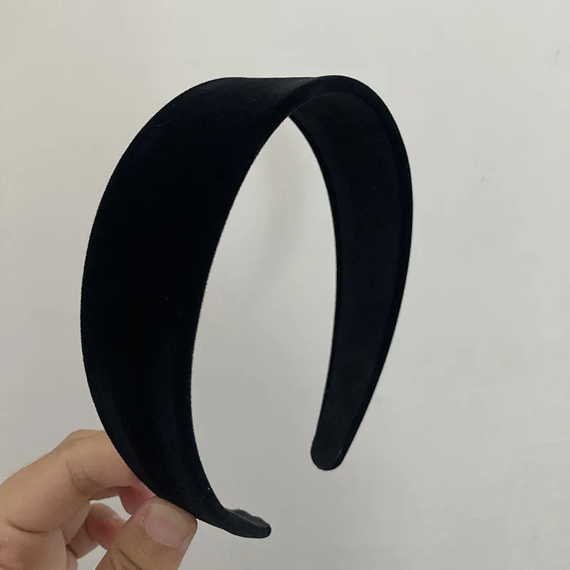 2021 Fashion Black Hair Band Pearl Moon Bow Sponge Leather Solid Color Headbands Hair Accessories For Women Girls Headwear