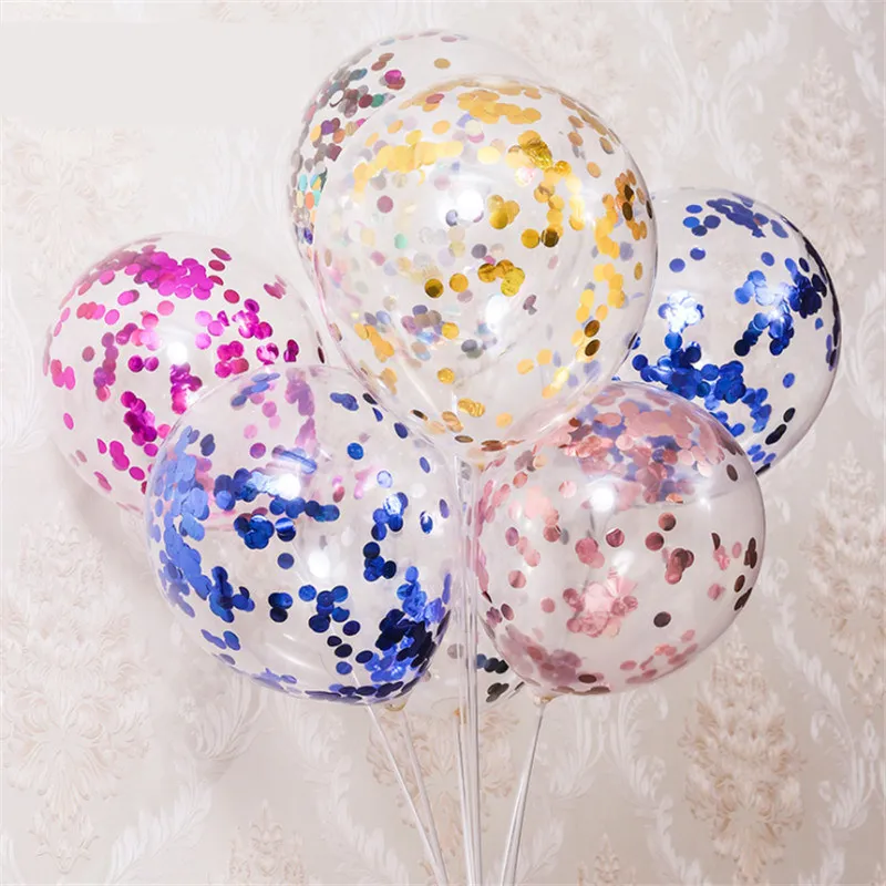 5pcs Transparent Balloons Rose Gold silver Confetti Balloon Inflatable Helium for Wedding Birthday Party Globos Latex Balloons image 4