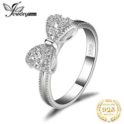 JewelryPalace-Anillo de plata de primera ley y Circonia cúbica para mujer, sortija, plata esterlina 925, Circonia cúbica, Zirconia, circonita, zirconita, lazo, moda, regalo