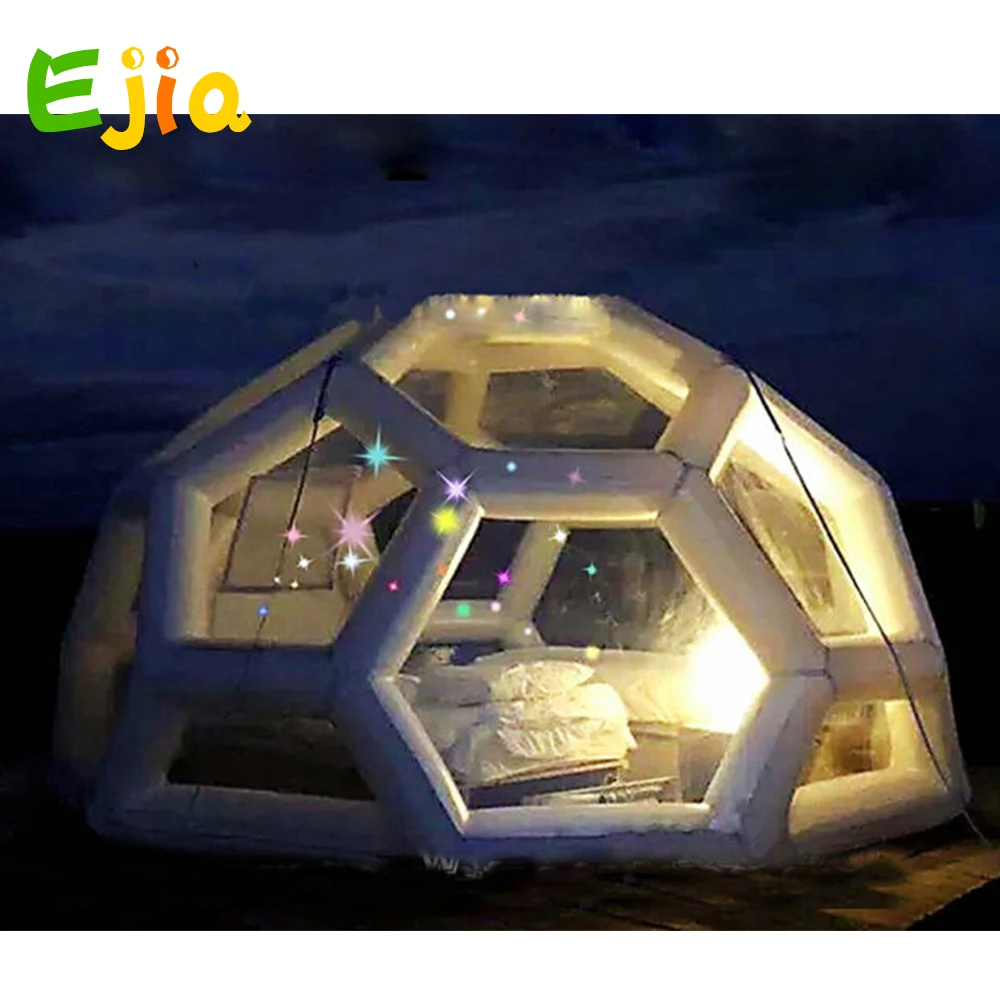 

Customized Football Structure Starry Night Inflatable Football Air Bubble Tent For Wild Outdoor Camping