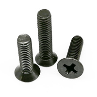 50pcs M1 M1.2 M1.4 M1.6 M2 M2.5 M3 M3.5 M4 Tiny Small Micro Black Steel Cross Phillips Flat Countersunk Head Screw Bolt L=2-30mm