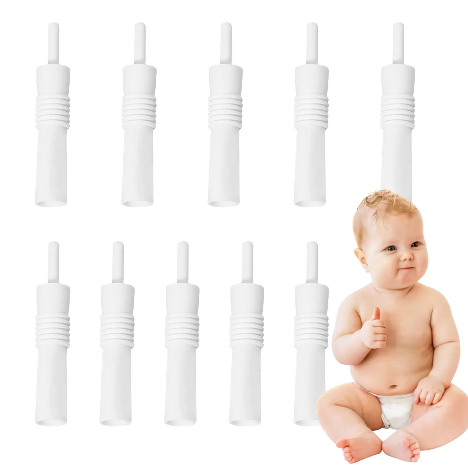 10pcs Food Grade TPR Soft Safety Anti Colic Tubes Gas Reliever For Baby Daily Health Care Accessories For Infant Newborn