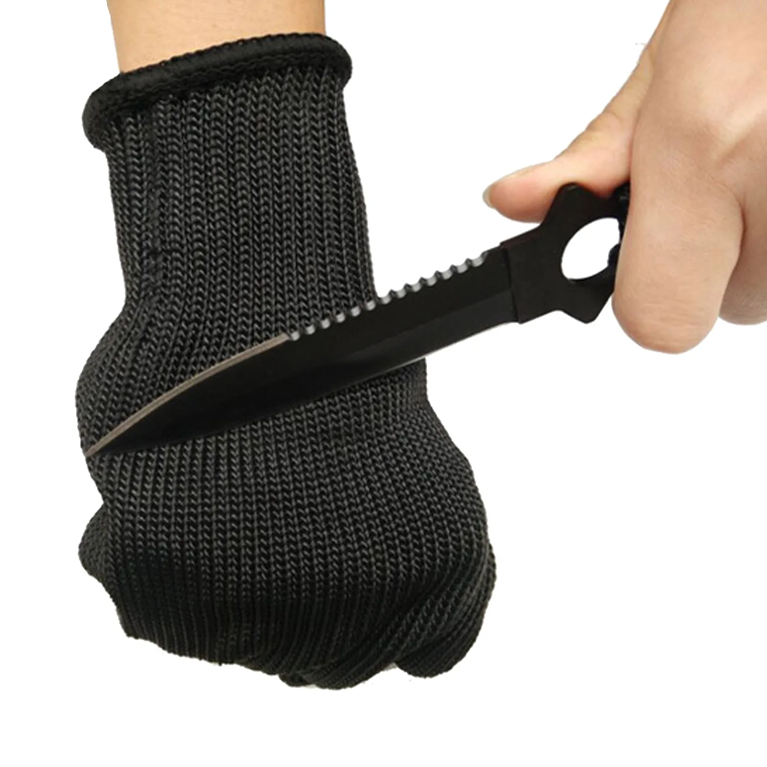 Behogar 1Pair/2PCS Anti-Cut Gloves Stainless Steel Cut Stab Resistant Metal Safety Working Mesh Gloves for Guard Police Butcher