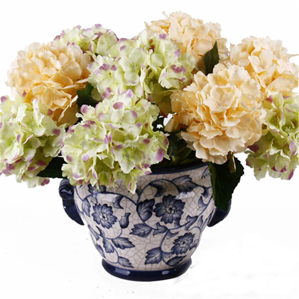 40cm high 5pcs artificial hydrangea flower&artificial Hydrangea macrophylla&artificial Laurustinus flower&Viburnum macrocephalum