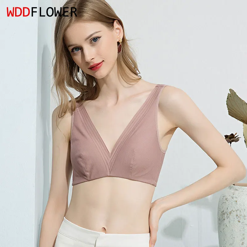 

100% Mulberry Silk Lining Women Thin Type Wire Free Wireless Bras French Style Fashion Bralette Breathe Freely TU012