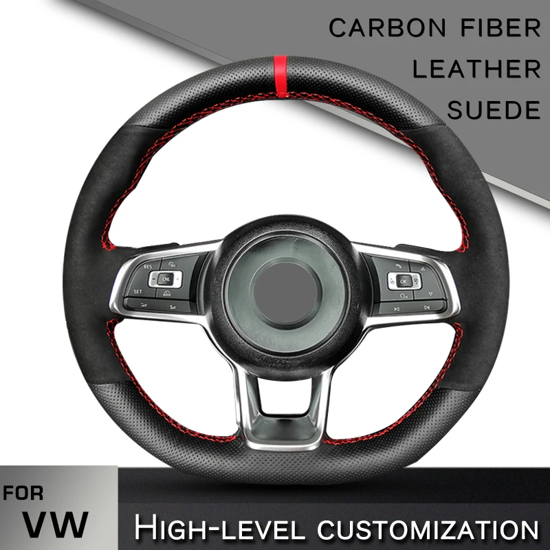 Custom Car Steering Wheel Cover for Volkswagen Golf 7 GTI Golf R MK7 VW Polo GTI Scirocco 2015 2016 interior