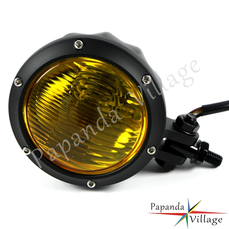 Black H4 Vintage Motorcycle Custom Headlight Front 4.5\