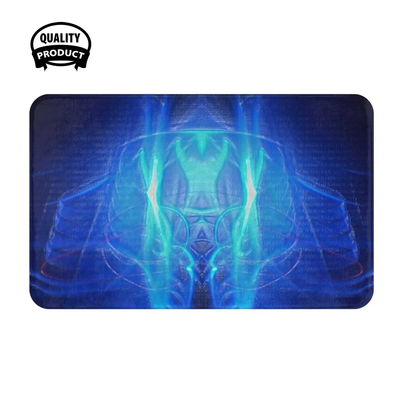 ? Nle - Da Soft Cushion Home Carpet Door Mat Car Rug Ohdz Neon Lights Experimental Long Exposure Abstract Cool Black Alien Blue