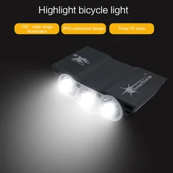 Walkefire 3 T6 Waterproof Lantern Bike Light Set Front Rechargeable Para Bicicletas Led Bicycles Accesorios Sport luces Frontale