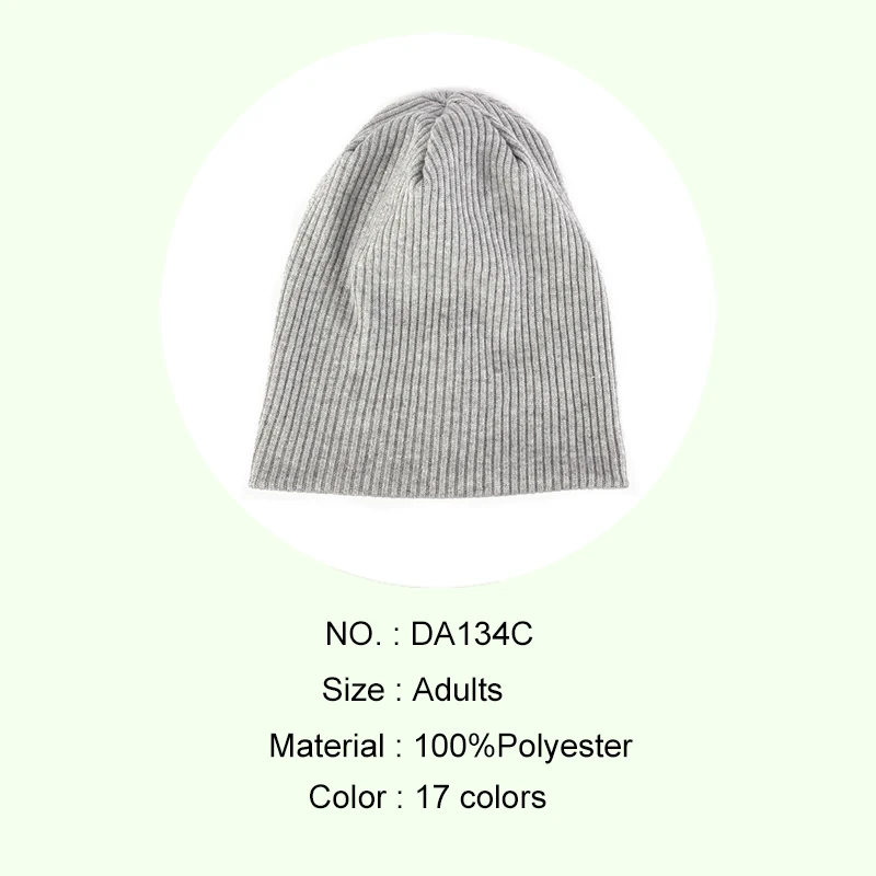 Winter Ribbed Beanies For Men Women Autumn Fashion Knitted Hats Solid Casual Beanies Hip-Hop Slouch Skullies Bonnet Cap