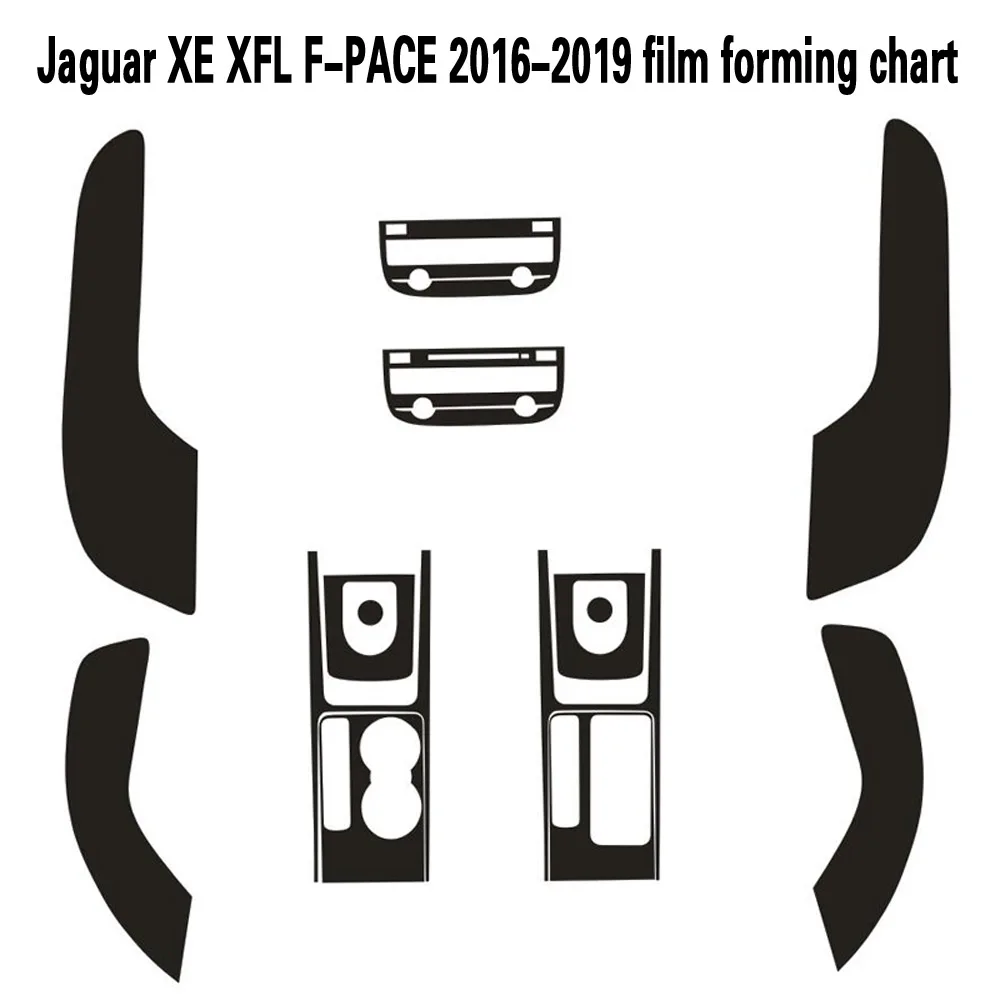 

Для Jaguar XE XFL F-PACE 2016-19 Внутренняя центральная панель управления дверная ручка наклейки из углеродного волокна наклейки Стайлинг автомобиля вырезанный винил