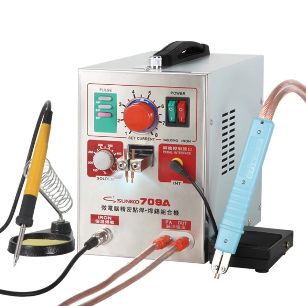 SUNKKO 709A Spot Schweißer 1,9 KW Pulse Spot Schweißen Maschine Für Lithium-Batterie Pack Schweißen Maschine Mit Fernbedienung Löten