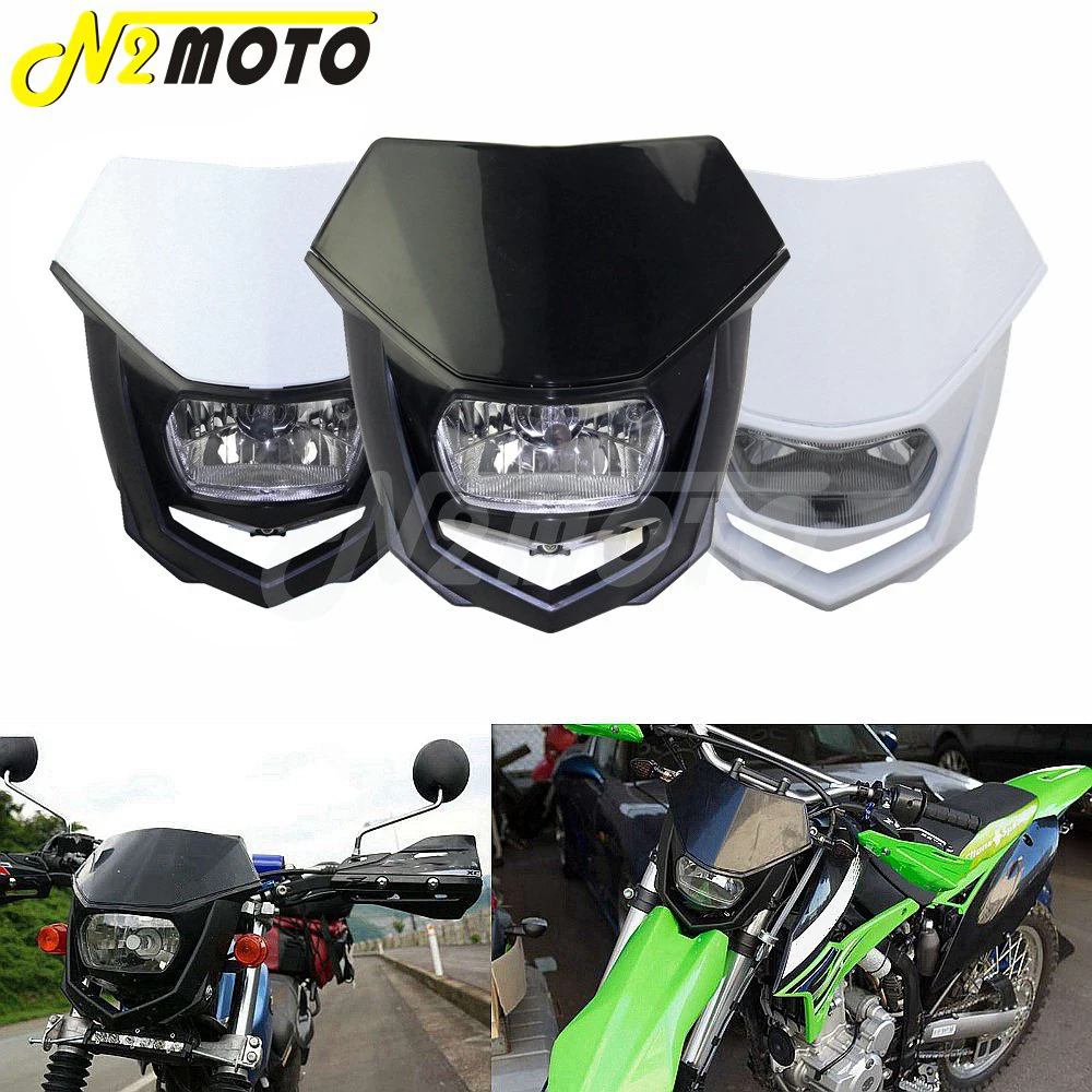 

12 В черная фара для мотокросса, эндуро для Honda Kawasaki KX65 85 125 150 250 500 250F 450F KLX450R, фара для внедорожного велосипеда