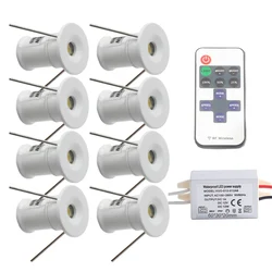 Mando a distancia regulable, 15mm, 1W, 12V, IP65, miniiluminación LED de techo empotrada + transformador IP67, luz descendente para armario, escalera y jardín