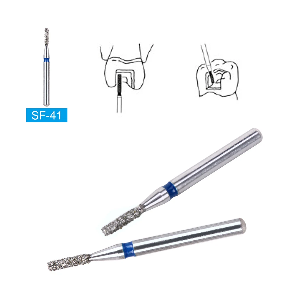 10pcs /2boxes AZDENT Dental Diamond Burs Drills Two Layer Diamond For High Speed Handpiece Dia.1.6mm