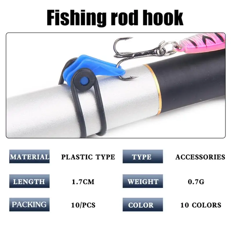 10 Pieces Of Fishing Rod Hook Retainer Fishing Rod Accessories Fishing Hook Safety Device Outdoor Fishing Bait Safety Retainer