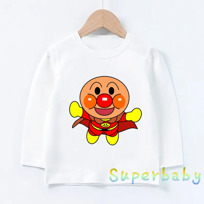 Children Anpanman and Baikinman Print T shirt Baby Boys Girls Cartoon Funny Tops Kids Long Sleeve T-shirt,LKP5254