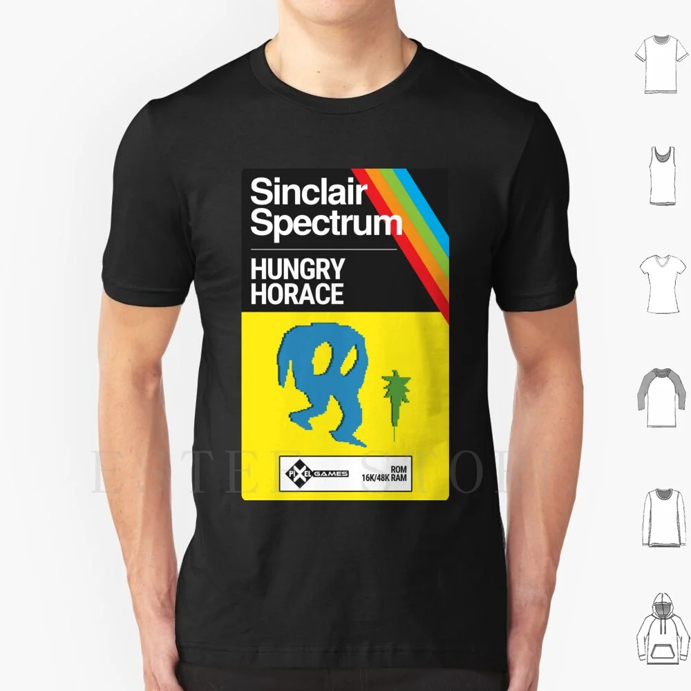 Hungry Horace ( Cassette Tape ) T Shirt Print Cotton Horace Hungry C64 Commodore Spectrum Retro Retro Gaming Gaming Video Game