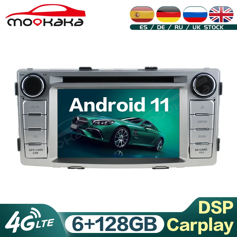 For Toyota HILUX 2012 -  2014 Android 11 6G + 128GB Car Multimedia DVD Player GPS Navigation Audio Stereo Head Unit Carplay DSP