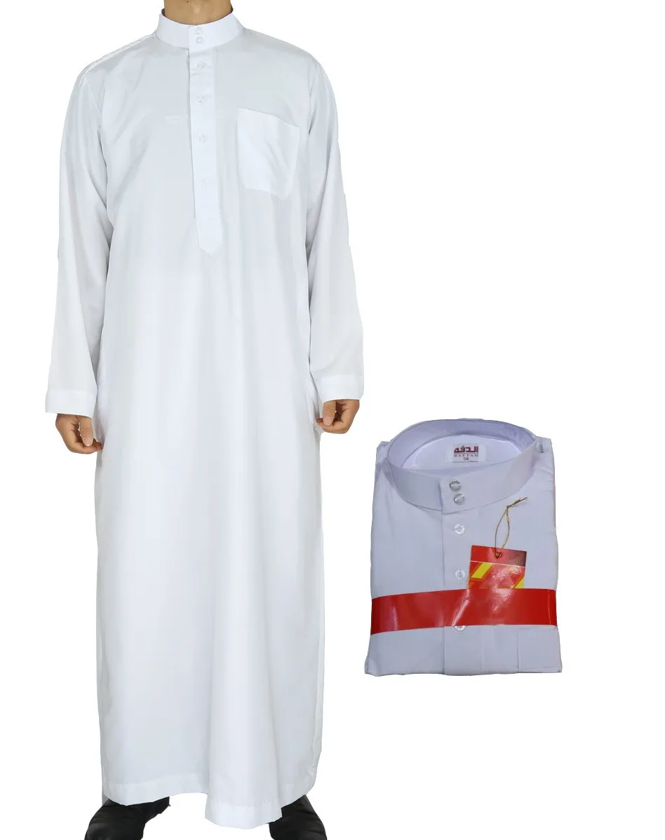 Ramadan Ethnic Thobe Robes for Men Muslim Islamic Jubba Robe Saudi Arabia Dishdasha Dress Casual Loose Kaftan Abaya Dubai