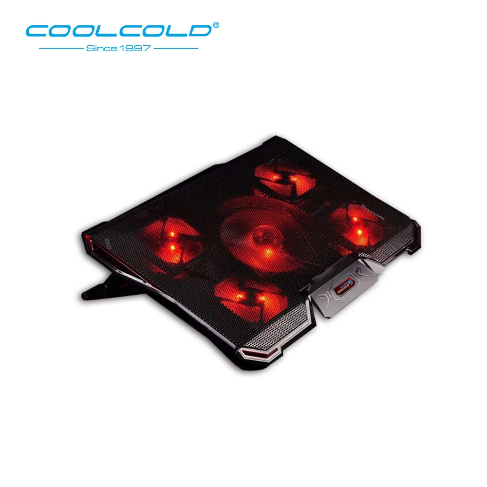 PADS COOLCOLD di Gioco Del Computer Portatile del dispositivo di Raffreddamento Cinque Ventole Schermo A Led 2 USB Muto Del Computer Portatile Notebook Pad Di Raffreddamento Del Basamento Per 12-17 pollici Del Computer Portatile Macbook