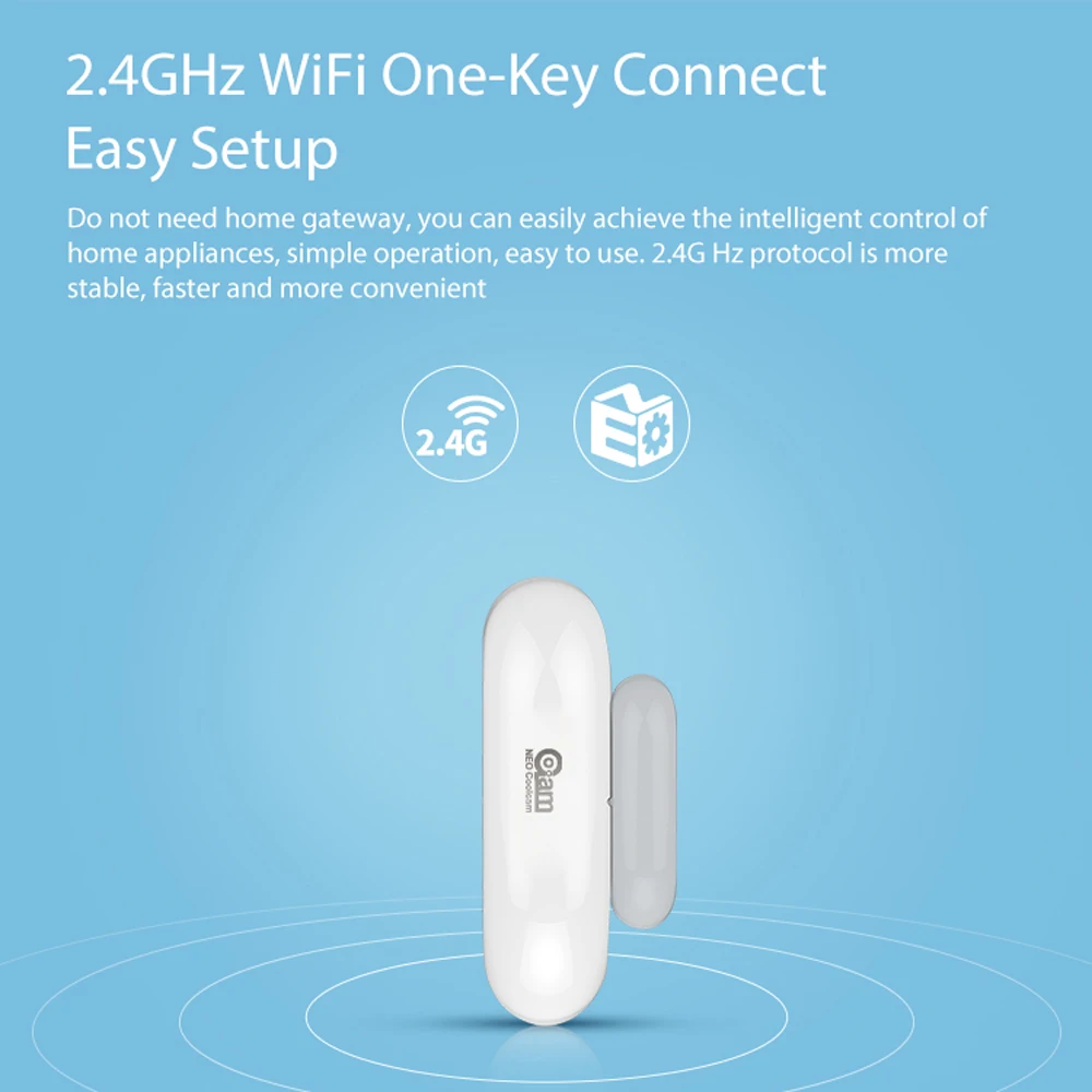 1/2/3/4pcs/lots NEO COOLCAM WiFi Smart Door Sensor  Window Sensor App Notification Alerts Home Security Door/Window Detector