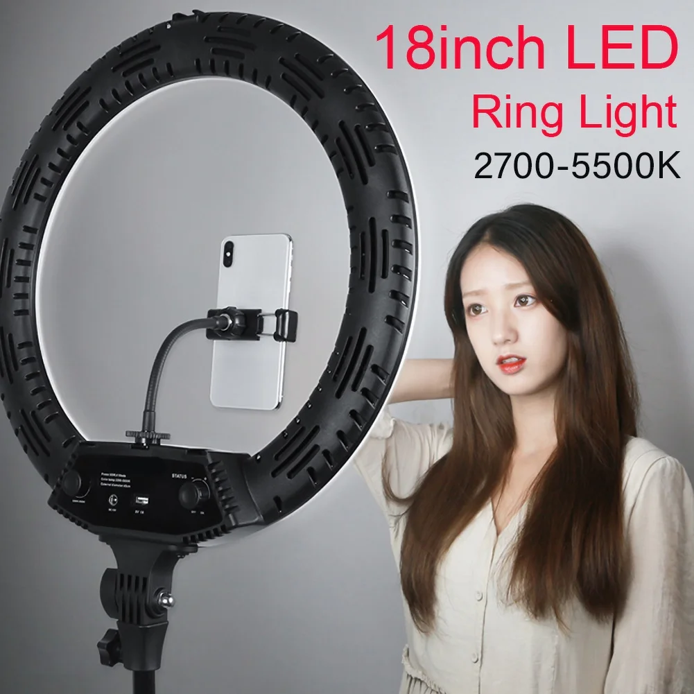 45cm 60W LED Selfie Ring Light Dimmable LED Ring Lamp Photo Video Camera Phone Light ringlight For live fill light