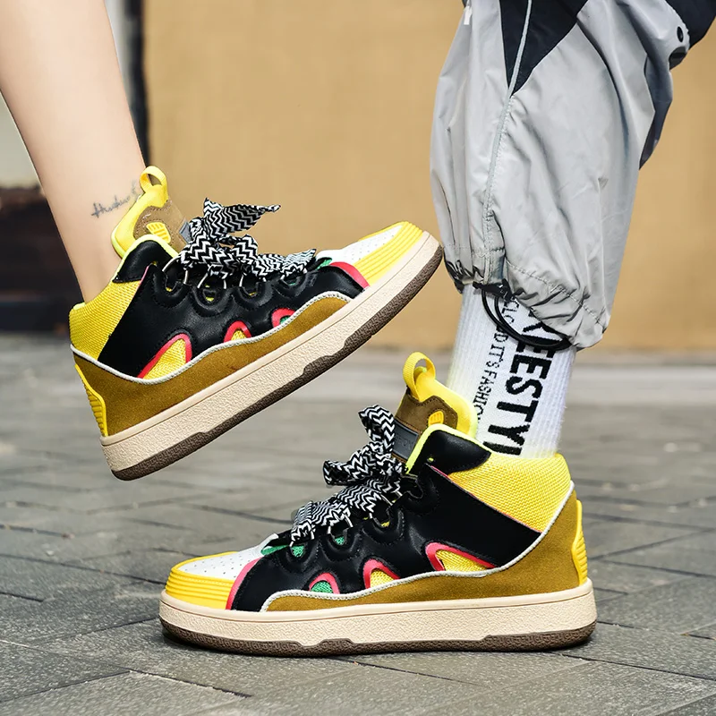 

Winter Fashion Colorful Casual Sneakers for Men Women Suede High Sneakers Man Designer Shoes Comfort Chunky Shoes Trainers Women