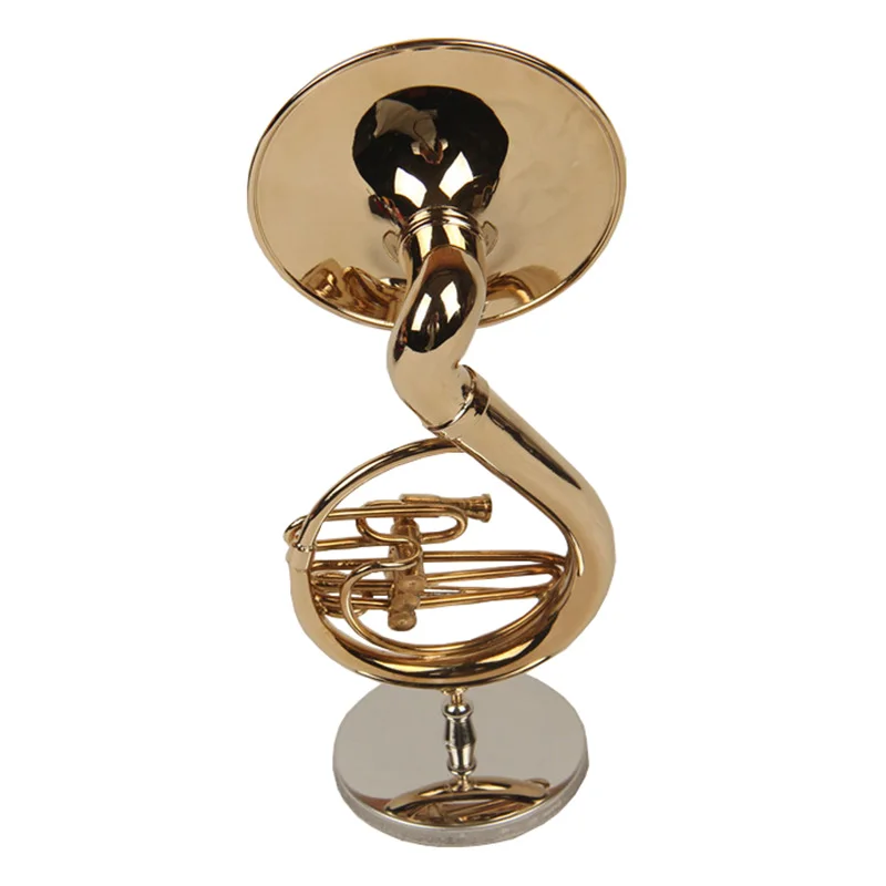 Sousaphone Ring Bass Musical Instrument Model Handmade copper gold-plated Music School Annual Meeting Gift