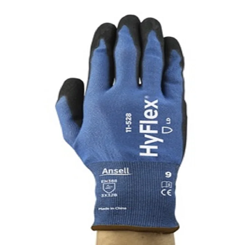 Ansell HyFlex® 11-528 (12pairs) Mechanical protection， palm  coated by foam nitrile, anti cutting gloves.