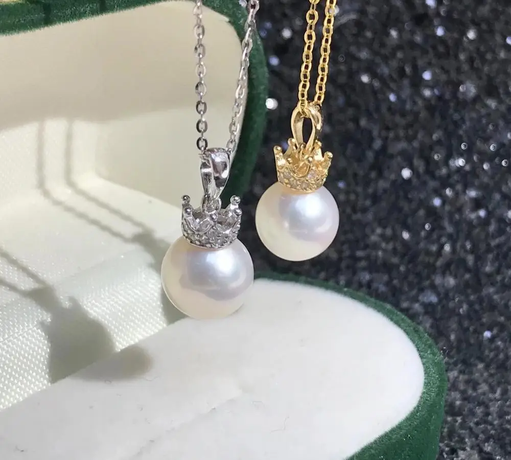 

Hot Crown DIY Mount 925 Sterling Silver Pendant Base Settings Mountings Findings Parts for Pearl Crystal Jade Agate 5pcs/lot