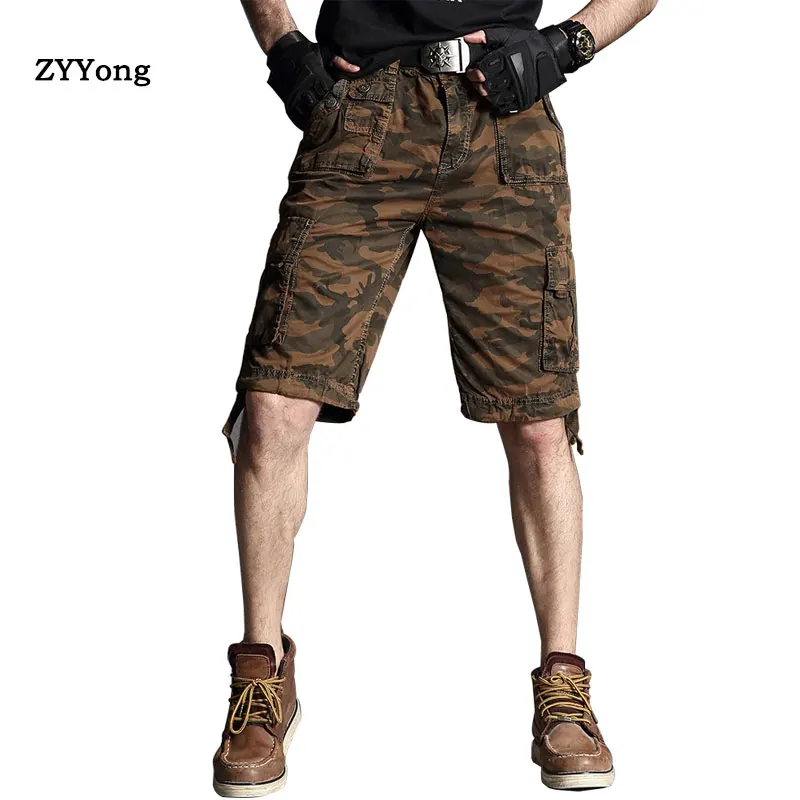 2020 Summer New Mens Casual Shorts Camouflage Camo Cargo Shorts Men Male Loose Work Shorts Military Short Pants Plus Size Beach