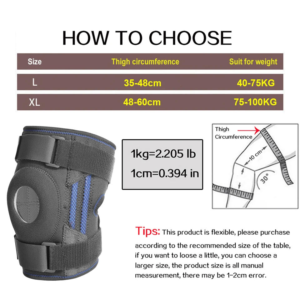 AOLIKES-Genouillères avec sangles de protection en silicone, pour basket-ball, course à pied, volley-ball