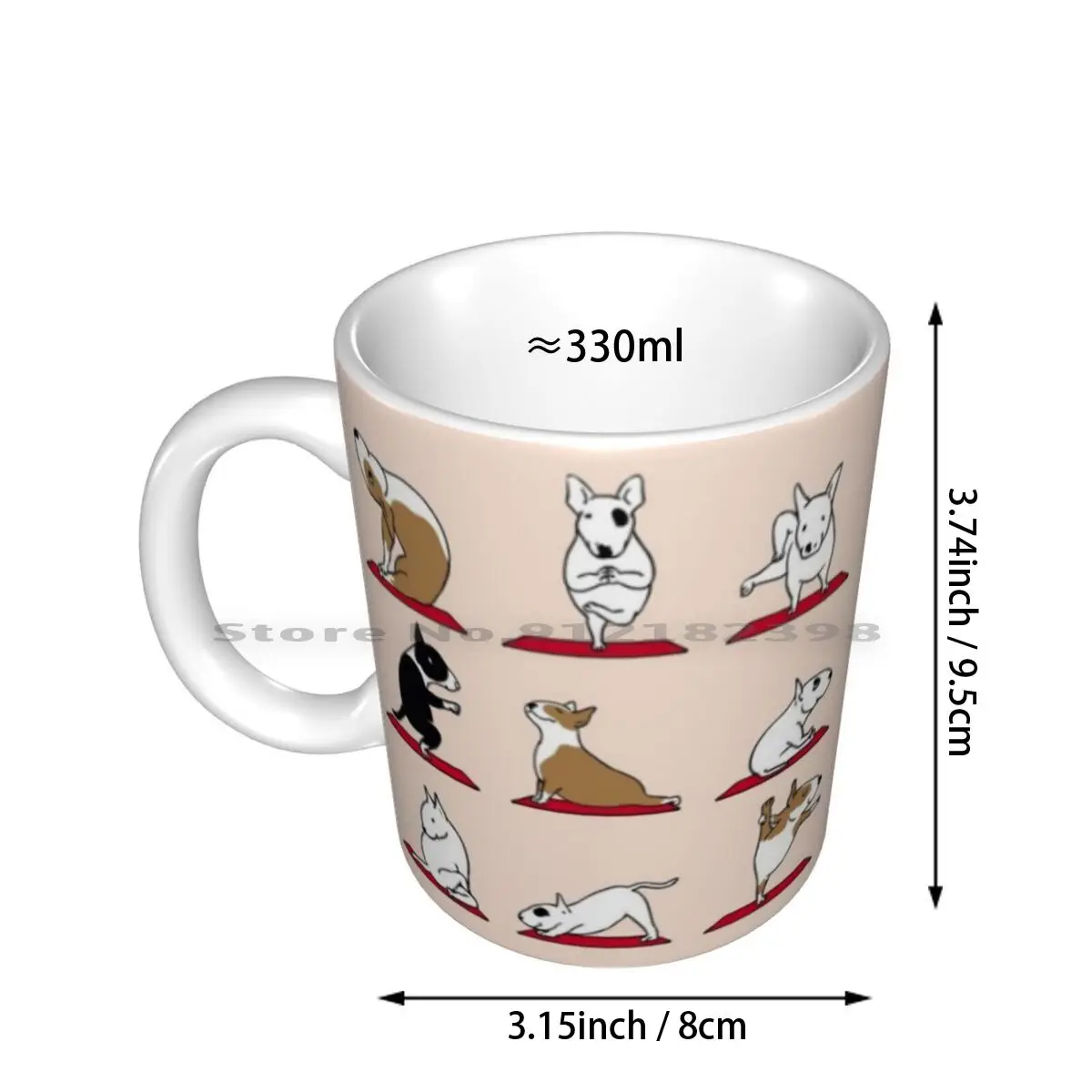 Bull Terrier Yoga Ceramic Mugs Coffee Cups Milk Tea Mug Bull Terrier Yoga Creative Trending Vintage Gift Bottle Cup