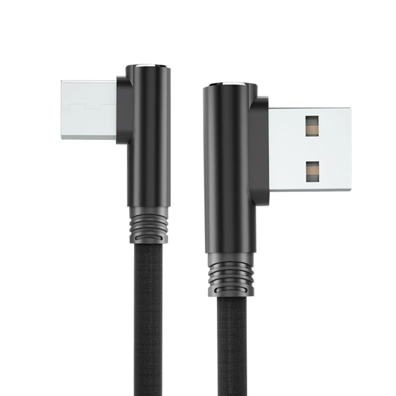 Micro-usb Type-c Data Cable 2.4A Fast Charging Mobile Phone 90 Degree Elbow Cord Speed Data Transfer Fast Charge 1m 1.5m 2m 3m