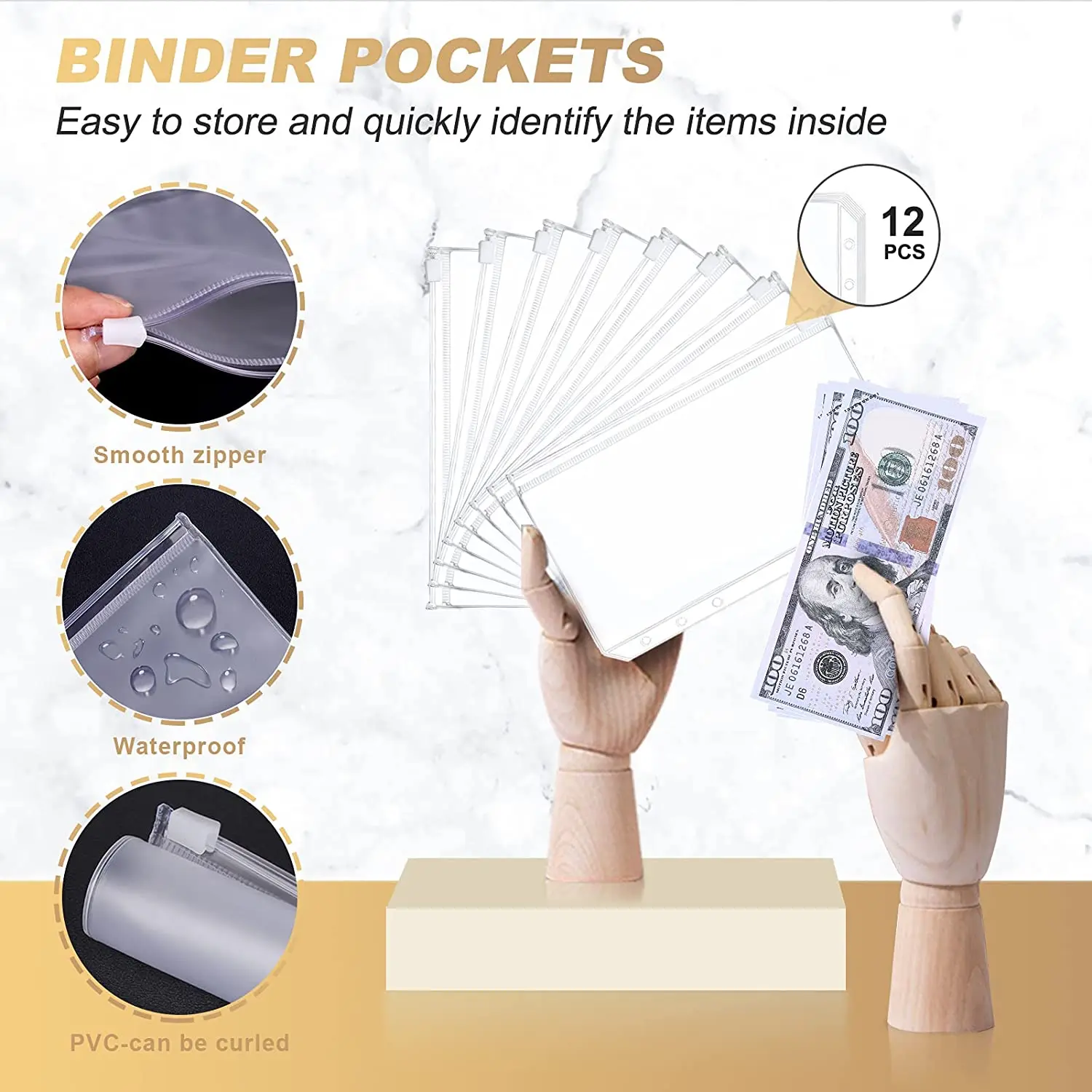 14Pcs A6 Budget Money Planner Budget Binder with 10PCS Zipper Envelopes, Cash Envelopes for Budgeting, Money Organizer for Cash