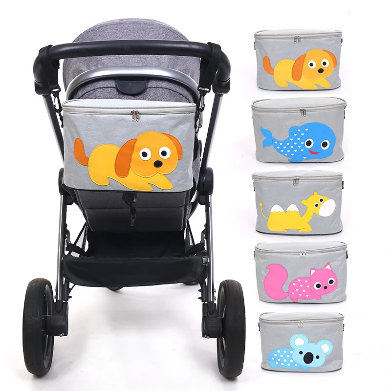 

Baby Stroller Bag Waterproof Diaper Bag Organizer Mommy Nappy Stroller Accessorie Baby Bottle Holder Large Capacity Cartoon Bag