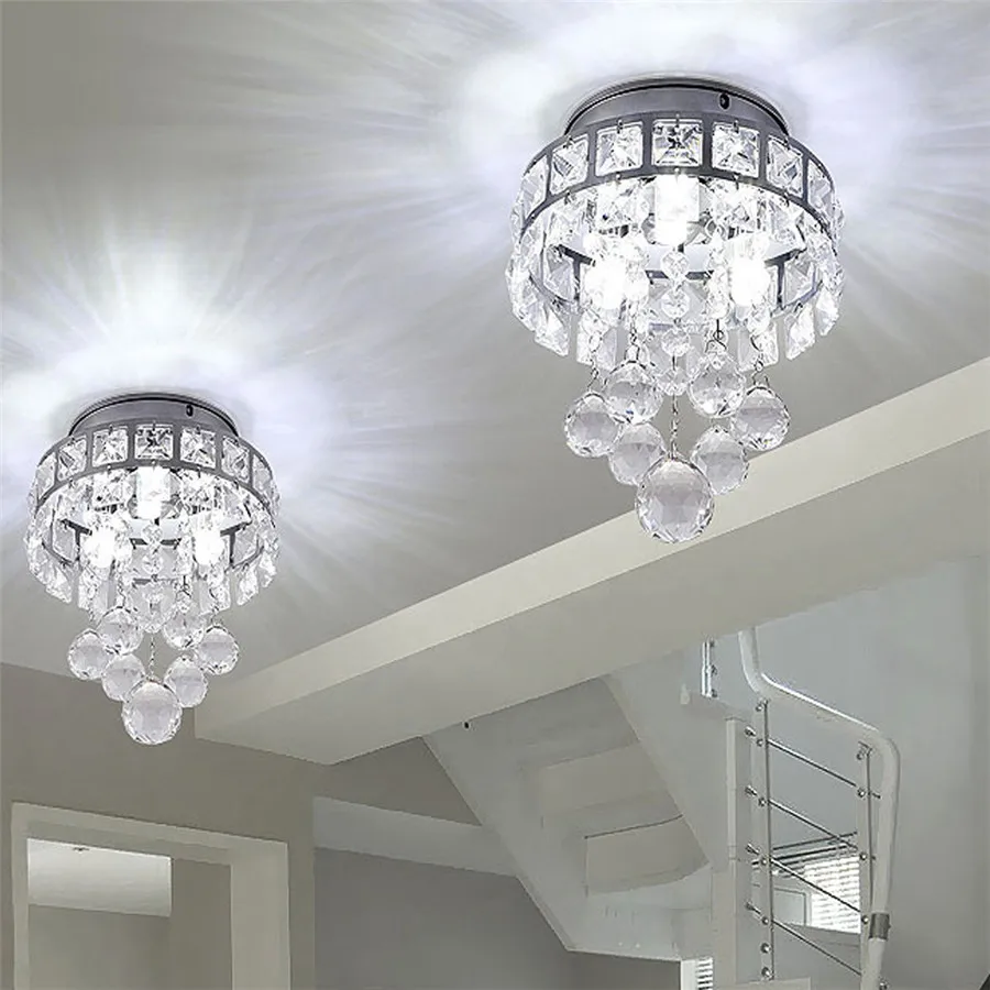 Crystal Led Ceiling Light for Living Room Home Aisle Bedroom Decorative Ceiling Lamp Indoor Lighting Fixtures Modern Chandeliers
