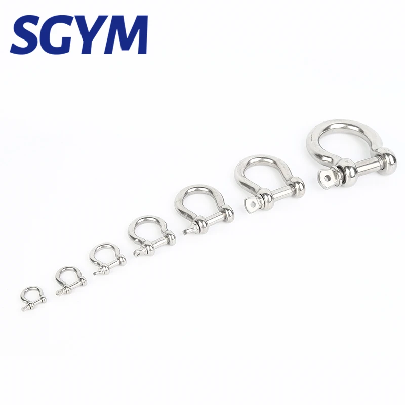 304 Stainless Steel Shackle Bow U-type High-Strength Lifting Ring Buckle Connection Fixed Chain M4 M5 M6 M8 M10 M12 M14 M16