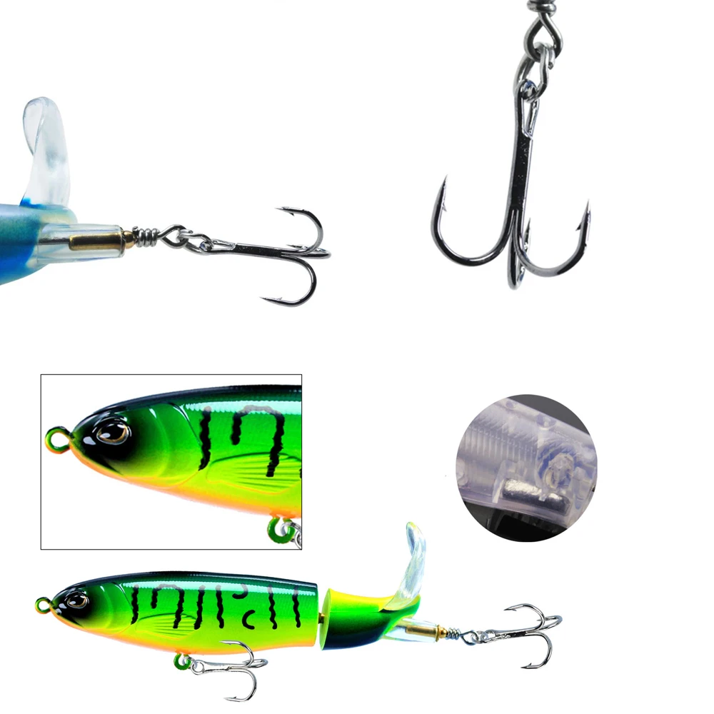 1PCS Whopper Popper 13g/16g/35g Top water Fishing Lure Artificial Bait Hard Plopper Soft 360° Rotating Tail Fishing Tackle image 5