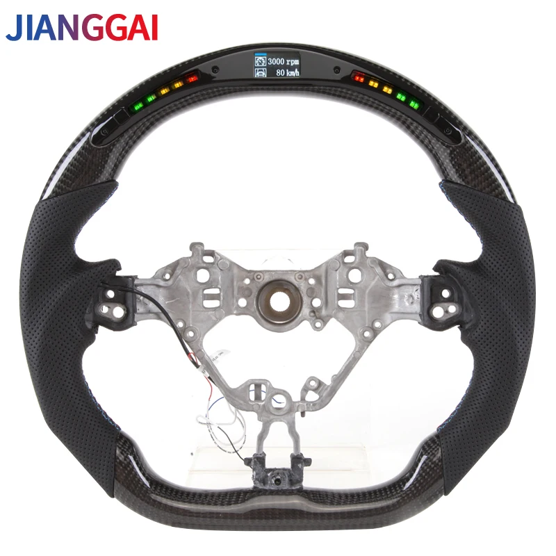 

Led Carbon Fiber Steering Wheel For Subaru BRZ STT STI WRX 2015-2021Nappa Preforated Leather Steering Wheel