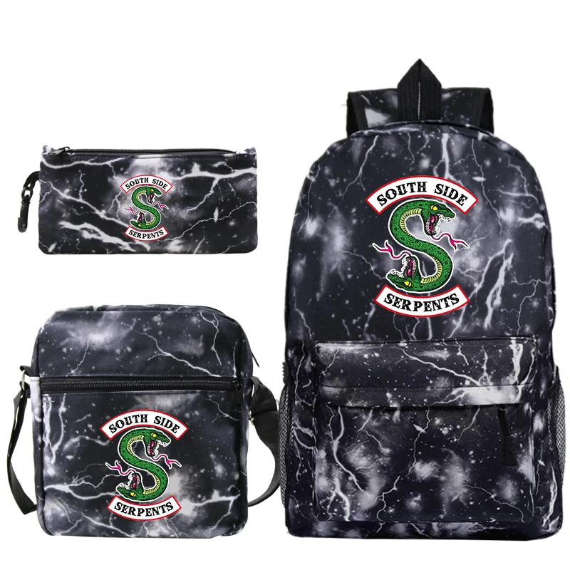 2019 Hot Sale Riverdale Print Mochila Bag Backpack Boys Girls School Bag Travel Bag Laptop Bagpack with Crossbody Pen Bags