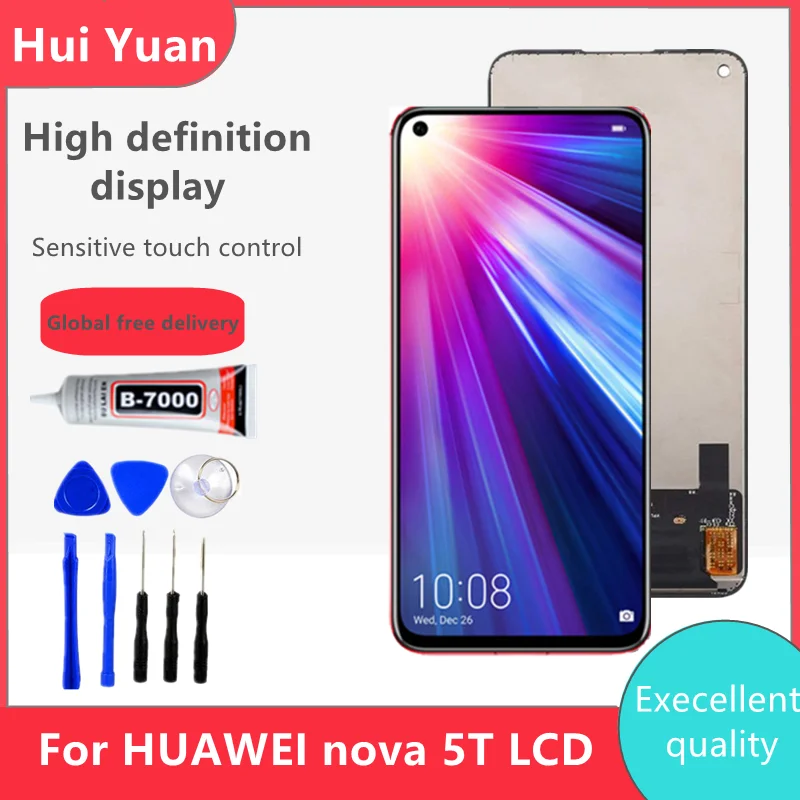 Tested  for Huawei Nova 5T LCD Display Touch Screen with Frame Replacement on for Nova 5t 5 t YAL-L21 L61A L61D L71A LCD Screen