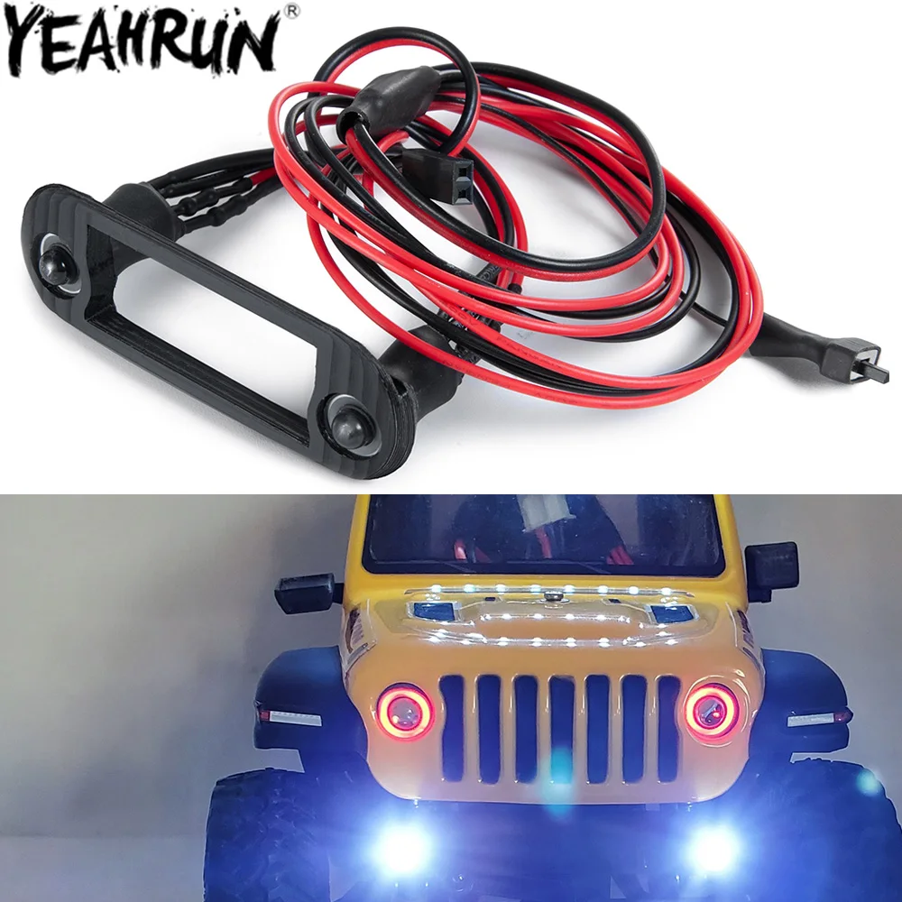 Lampa przednie światła YEAHRUN 1/24 z uchwyt mocujący do 1:24 osiowego SCX24 AXI00002 reflektor LED jasny części zamienne
